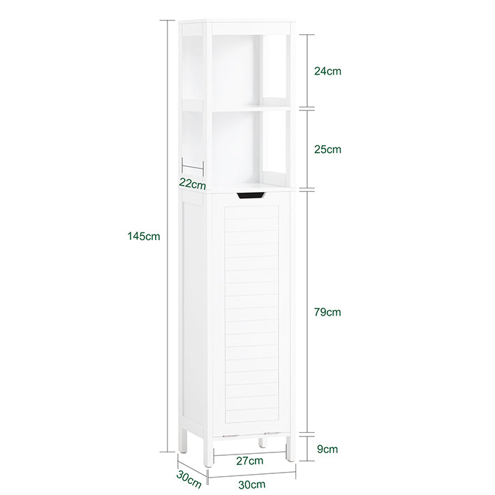 Sobuy SoBuy Hochschrank mit Wäschesack Badschrank Wäscheschrank Badregal Weiß BZR123-W Super Rabatt
