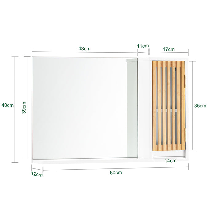 Sobuy SoBuy Spiegelschrank Hängeschrank Wandspiegel Badschrank Weiß-Natur BZR128-W Riesige Rabatte