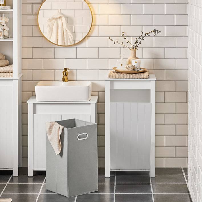 Sobuy SoBuy Wäscheschrank mit ausklappbarem Wäschesack Wäschesammler Wäschekorb Weiß BZR100-W 50% Rabatt mit kostenlosem Versand