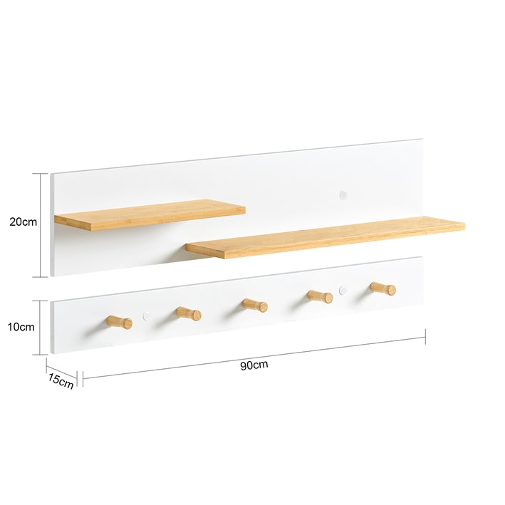 Sobuy SoBuy 2-teilige Wandgarderobe Hängeregal Flurgarderobe Weiß FHK21-WN Verkauf