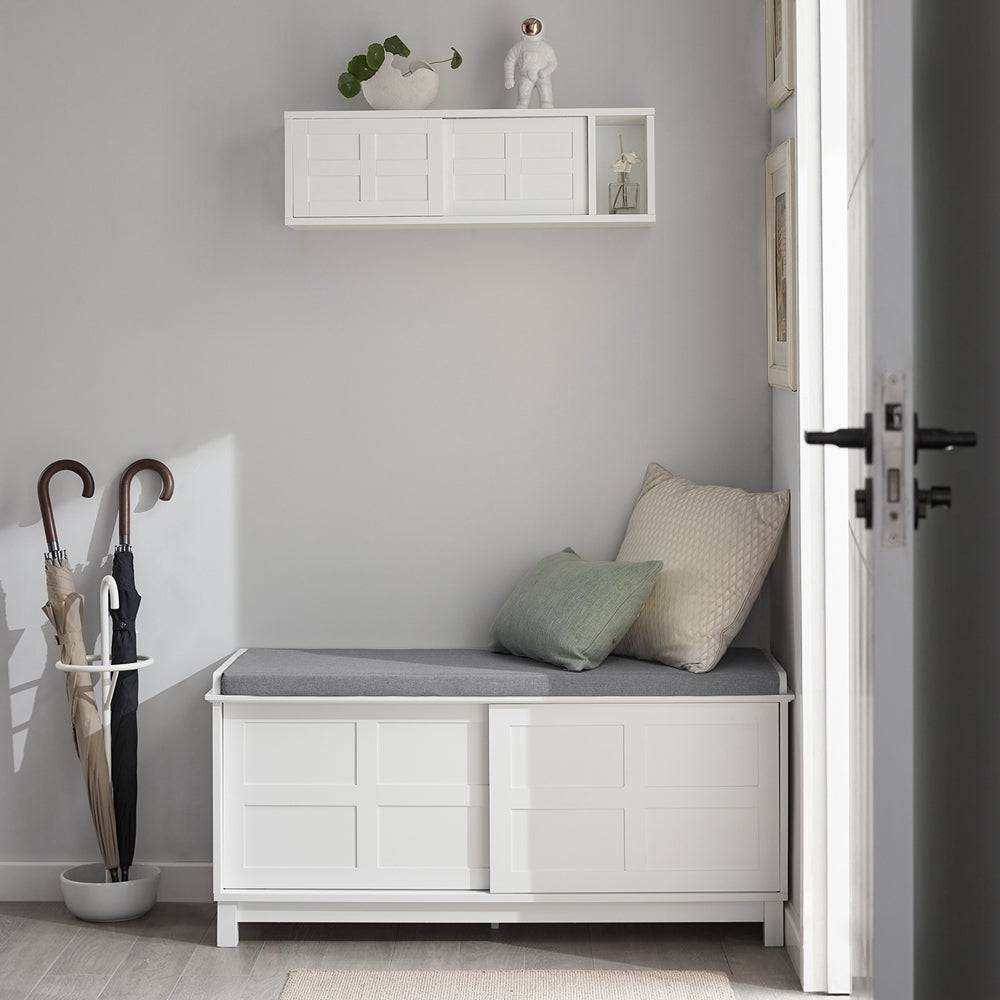 Sobuy SoBuy Wandgarderobe Hängeregal Flurgarderobe Weiß FHK18-W Meist gekauft