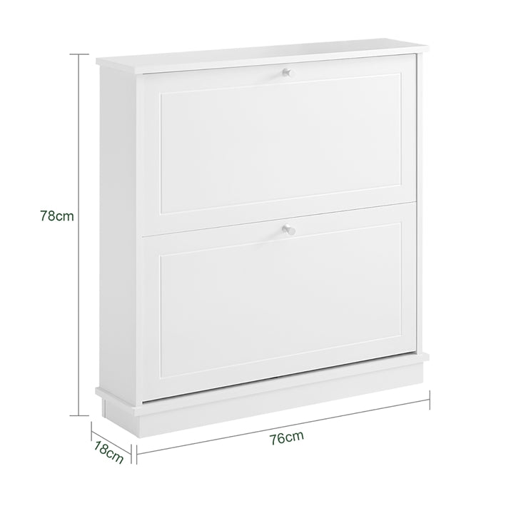Sobuy SoBuy Schuhkipper Schuhschrank mit 2 Klappen Schuhkommode Weiß FSR99-W Limitierter Zeitrabatt