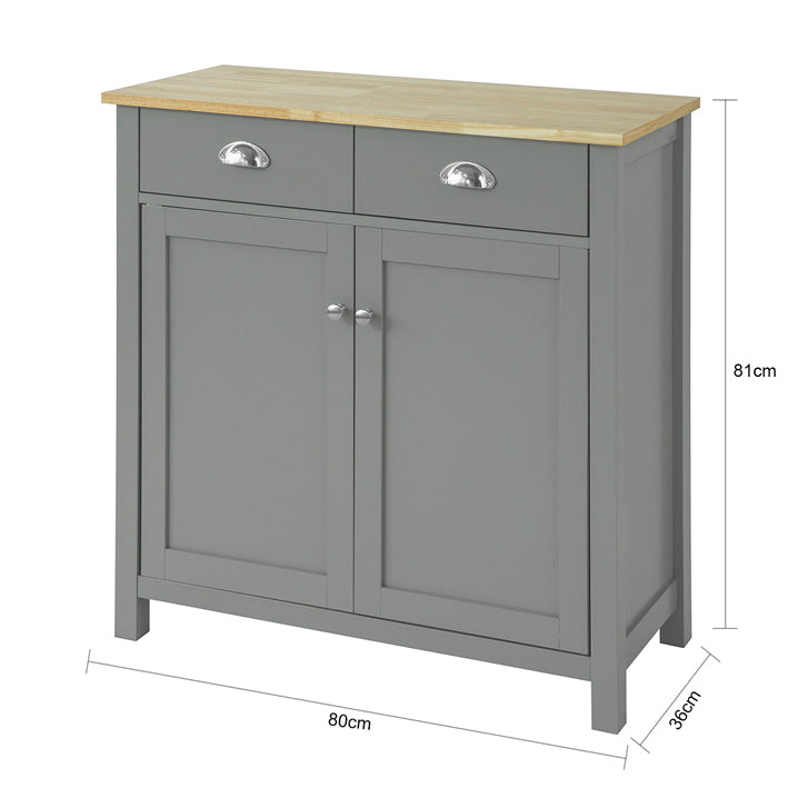 Sobuy SoBuy Sideboard Küchenschrank mit Arbeitsplatte Flurschrank Grau FSB25-HG Günstig kaufen