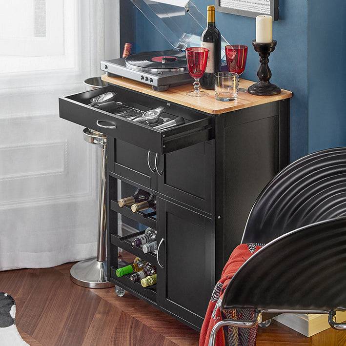 Sobuy SoBuy Servierwagen Küchenschrank Küchenwagen Schwarz FKW45-SCH Black Friday