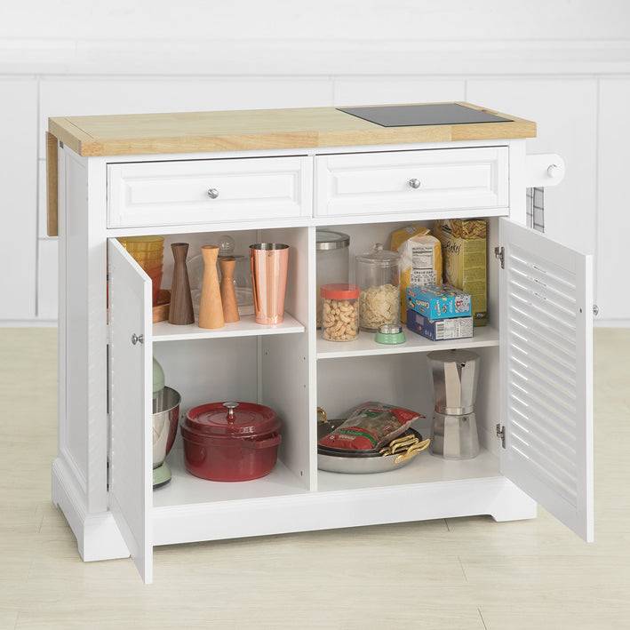 Sobuy SoBuy Kücheninsel Küchenwagen mit Marmorplatte Küchenschrank Weiß FKW84-WN Cyber Monday