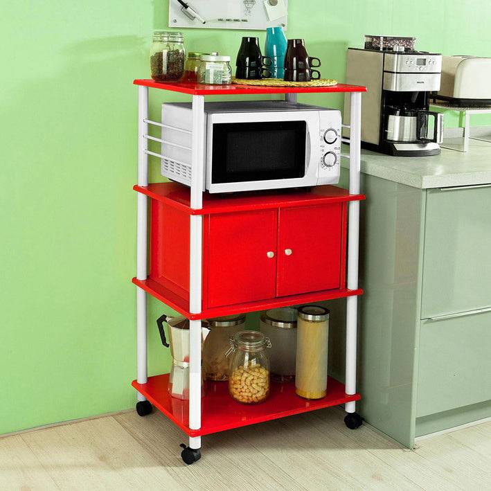 Sobuy SoBuy Mikrowellenschrank Küchenschrank Mehrzweckschrank Rot FRG12-R Weihnachtsangebot