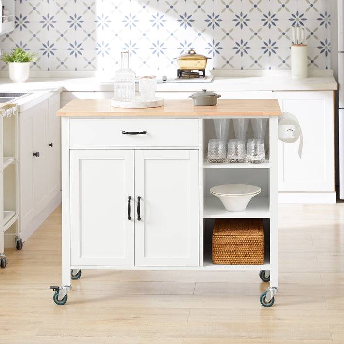 Sobuy SoBuy Design Küchenschrank Weiß Küchenwagen mit Schubladen Servierwagen Holz FKW103-WN Vatertagsangebot