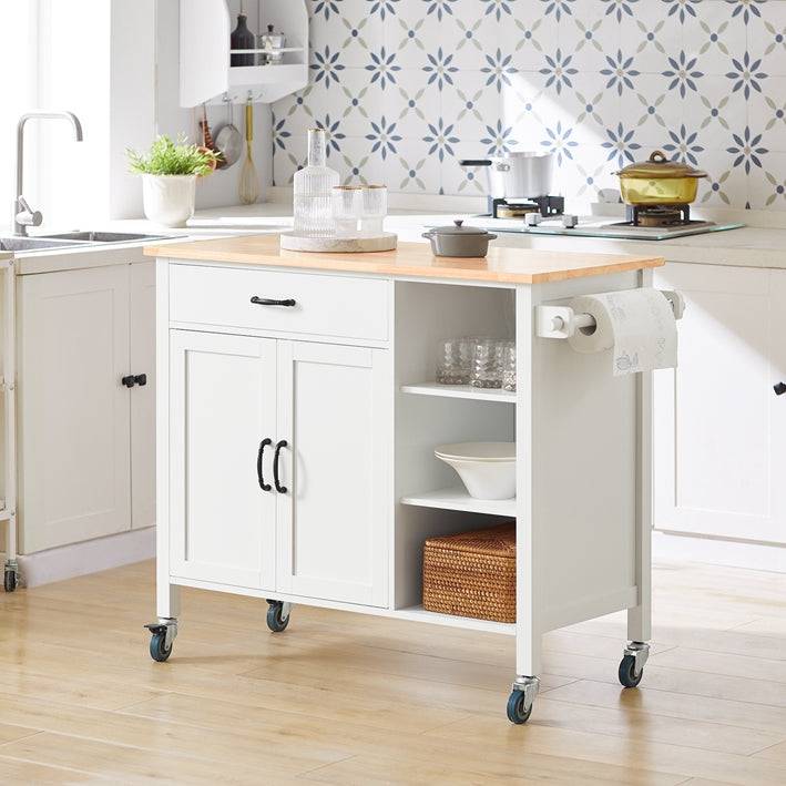 Sobuy SoBuy Design Küchenschrank Weiß Küchenwagen mit Schubladen Servierwagen Holz FKW103-WN Vatertagsangebot
