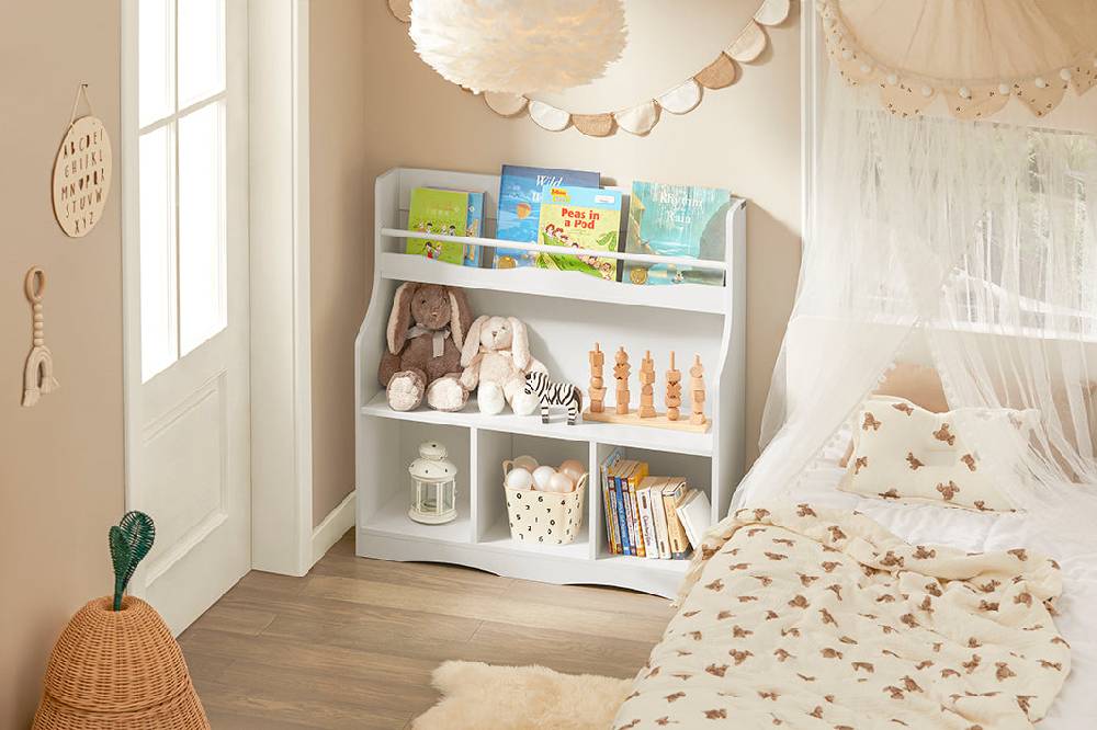 Sobuy SoBuy Kinderbücherregal Spielzeugregal Aufbewahrungsregal für Kinder KMB57-W Top Angebot