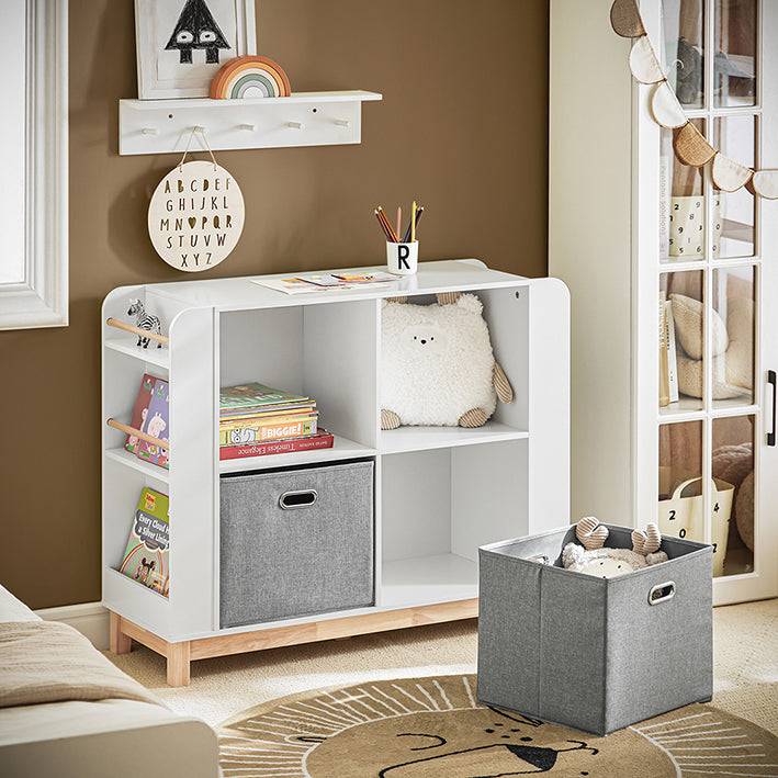 Sobuy SoBuy Kinderregal Bücherregal Aufbewahrungsregal für Kinder Weiß-Natur KMB85-W Saisonale Angebote