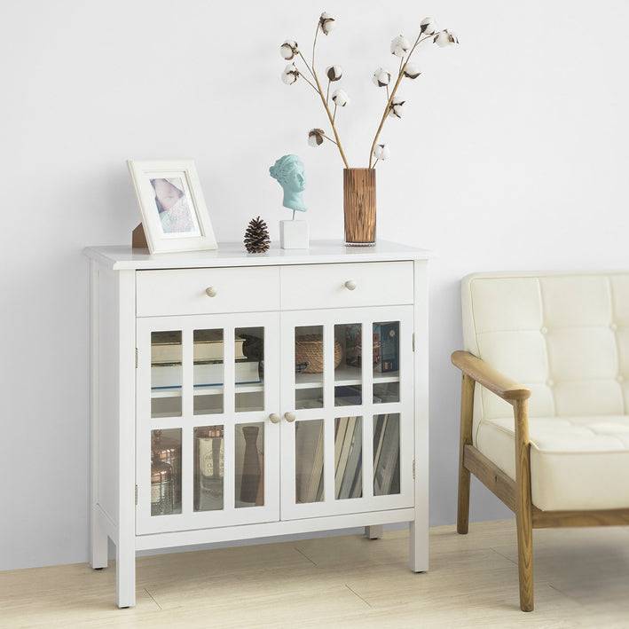 Sobuy SoBuy Sideboard Küchenschrank mit Schublade und Türen Flurschrank weiß FSB23-W Räumungsverkauf