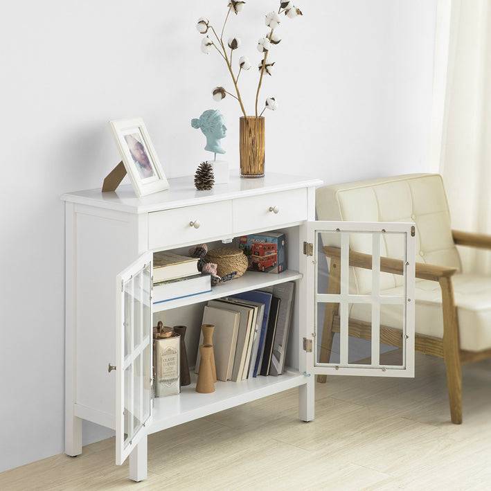 Sobuy SoBuy Sideboard Küchenschrank mit Schublade und Türen Flurschrank weiß FSB23-W Räumungsverkauf