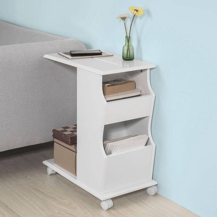 Sobuy SoBuy Beistelltisch mit Schlitz für iPad Sofatisch Weiß FBT67-W VIP-Rabatte