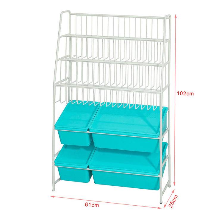 Sobuy SoBuy Kinderbücherregal Spielzeugaufbewahrungregal Weiß/Blau KMB07-B Kostenlose Rückgabe