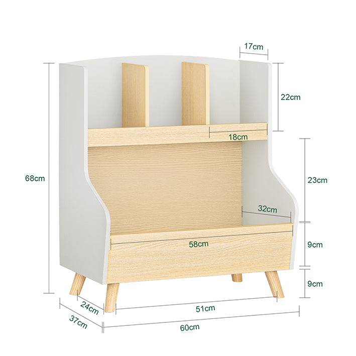 Sobuy SoBuy Kinderbücherregal Spielzeugtruhe Aufbewahrungsregal Kinderzimmer Grau/Natur KMB105-HG Begrenzte Freigabe