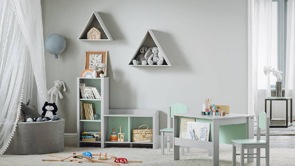 Sobuy SoBuy Kinder Sitzbank mit Bücherregal Spielzeugtruhe Kinderregal Hellgrau KMB89-HG Neueste Stile