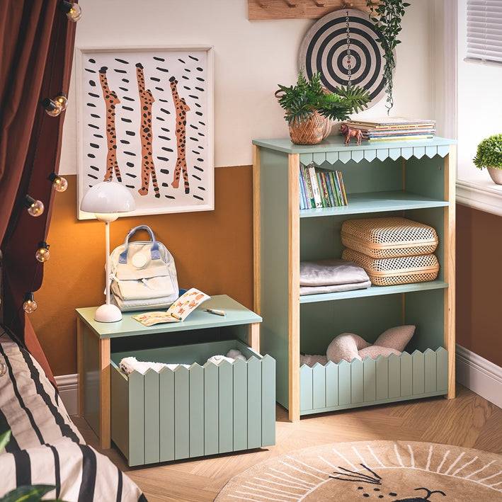 Sobuy SoBuy Kinder Bücherregal Aufbewahrungsregal für Kinder Büchergestell Grün-Natur KMB97-GR Zeitbegrenzte Promotion