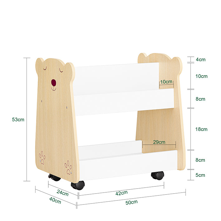 Sobuy SoBuy Kinderregal mit Rollen Organizer für Kinder Aufbewahrungsregal KMB103-WN Nur für heute