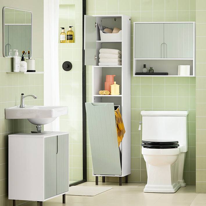 Sobuy SoBuy Badkommode mit 2 Türen Badschrank Sideboard Flurschrank Weiß-Grün BZR138-GR Clearance-Verkauf