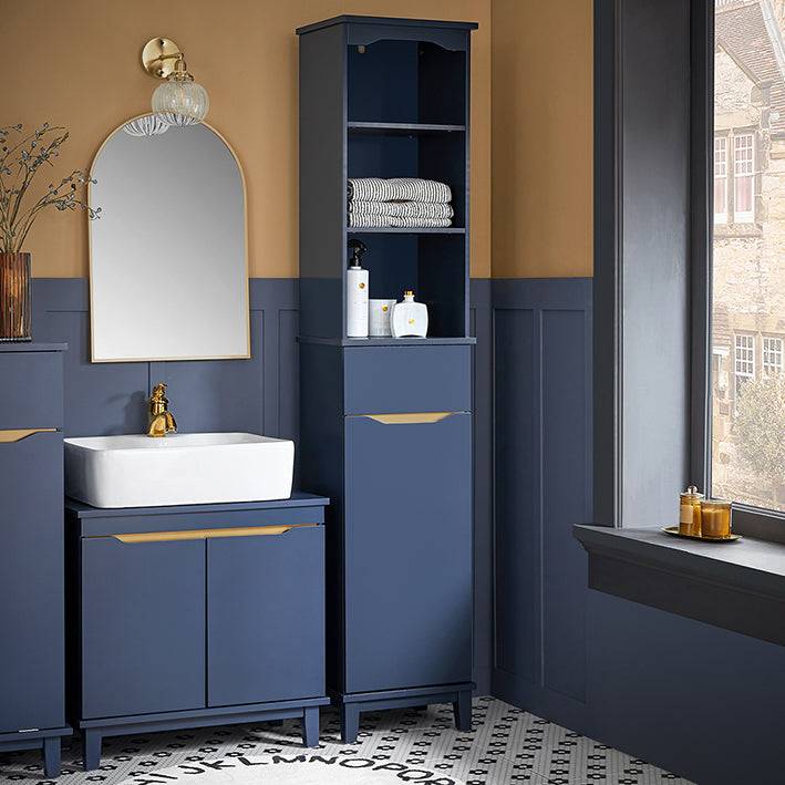 Sobuy SoBuy Hochschrank Badschrank Badregal Blau BZR112-B Black Friday Preise