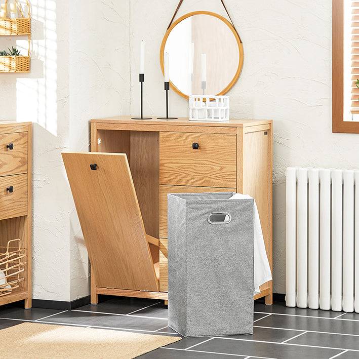 Sobuy SoBuy Wäscheschrank mit ausklappbarem Wäschesack Badschrank Wäschekorb Natur BZR97-N 50% Rabatt für begrenzte Zeit