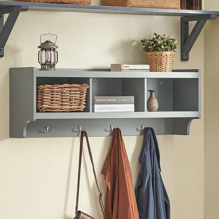 Sobuy SoBuy Wandgarderobe Hängeregal Flurgarderobe Hellgrau FHK28-HG Fabrikverkauf