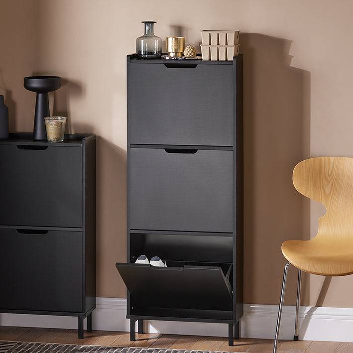 Sobuy SoBuy Schuhkipper mit 3 Klappen Schuhschrank Schuhkommode Schwarz FSR151-H-SCH Meist gekauft
