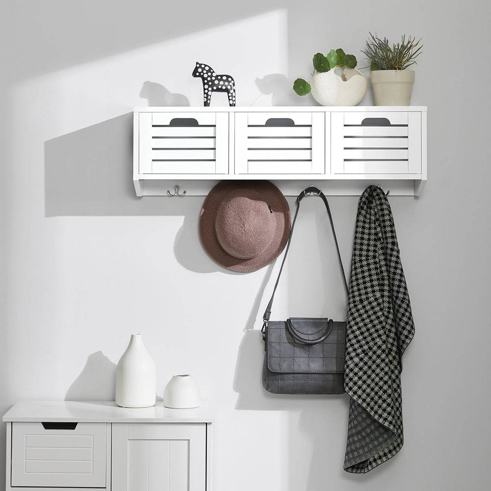 Sobuy SoBuy Wandgarderobe Hängeregal Flurgarderobe Weiß FHK19-W Kostenloser Versand