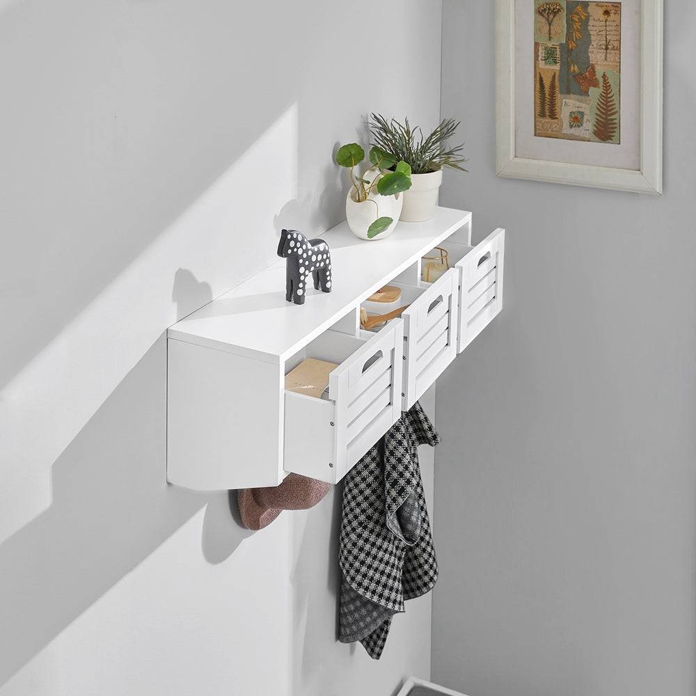 Sobuy SoBuy Wandgarderobe Hängeregal Flurgarderobe Weiß FHK19-W Kostenloser Versand