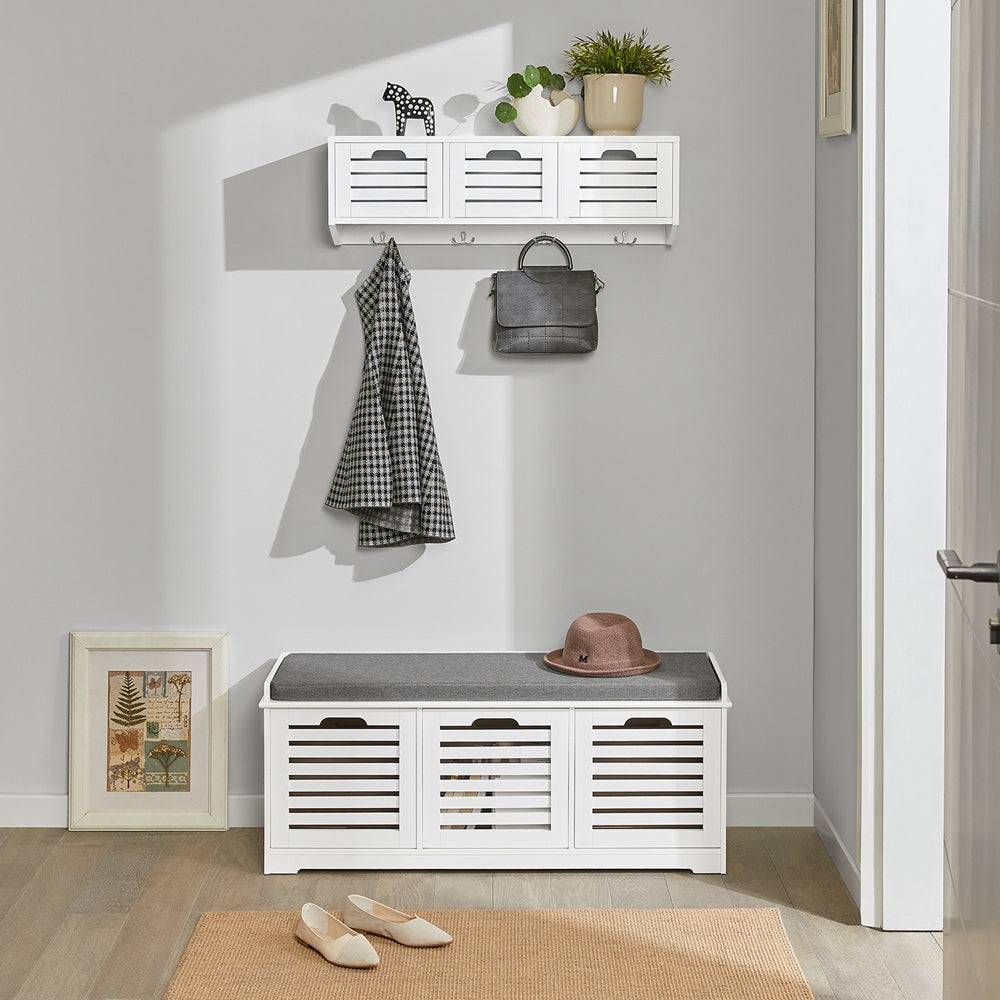 Sobuy SoBuy Wandgarderobe Hängeregal Flurgarderobe Weiß FHK19-W Kostenloser Versand