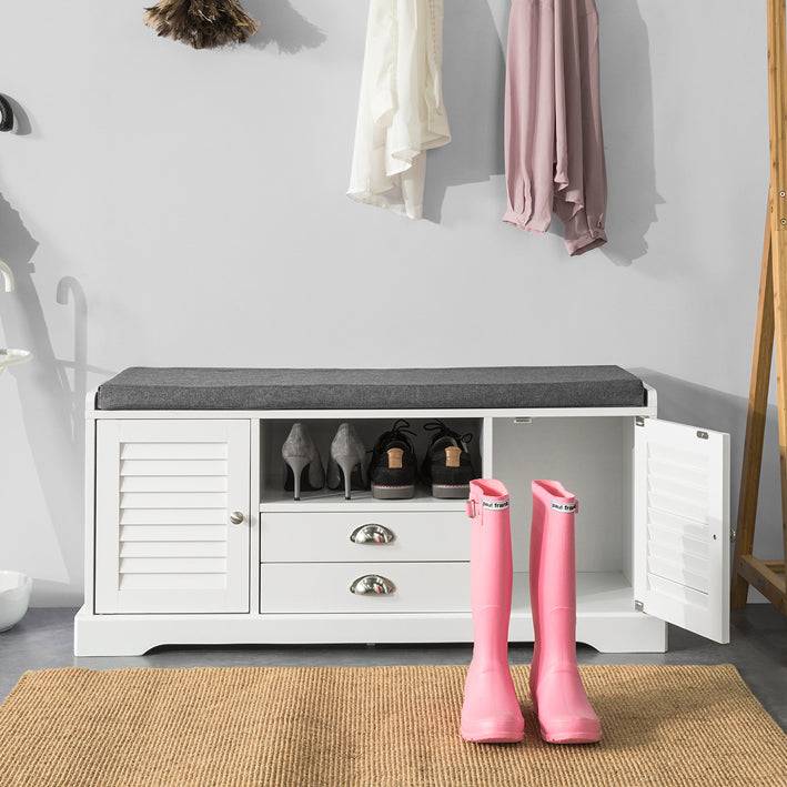Sobuy SoBuy Sitzbank mit Stauraum Schuhbank mit Sitzfläche Weiß FSR71-W Begrenztes Angebot