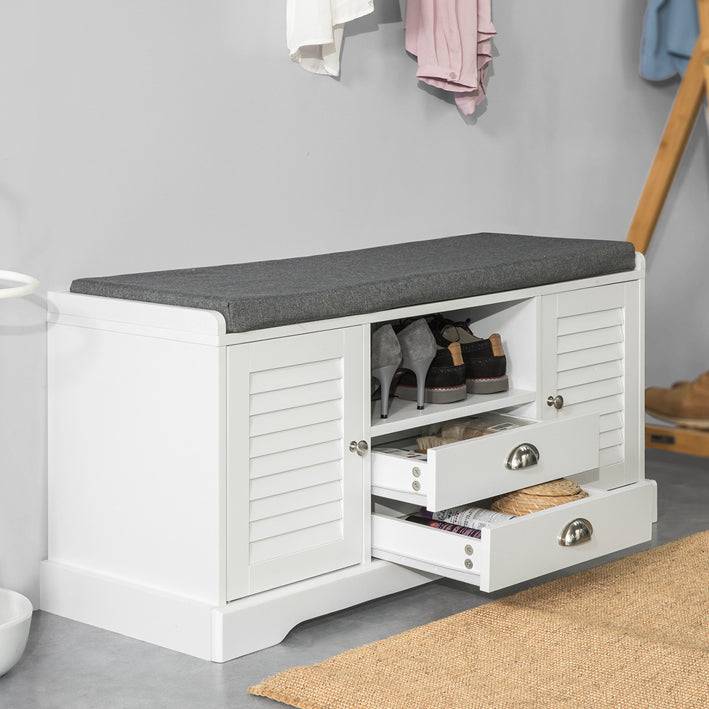 Sobuy SoBuy Sitzbank mit Stauraum Schuhbank mit Sitzfläche Weiß FSR71-W Begrenztes Angebot