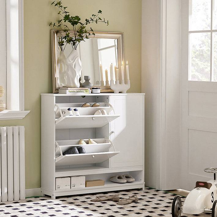 Sobuy SoBuy Schuhkipper Schuhschrank mit 2 Klappen Schuhkommode Weiß FSR114-W Saisonschlussverkauf