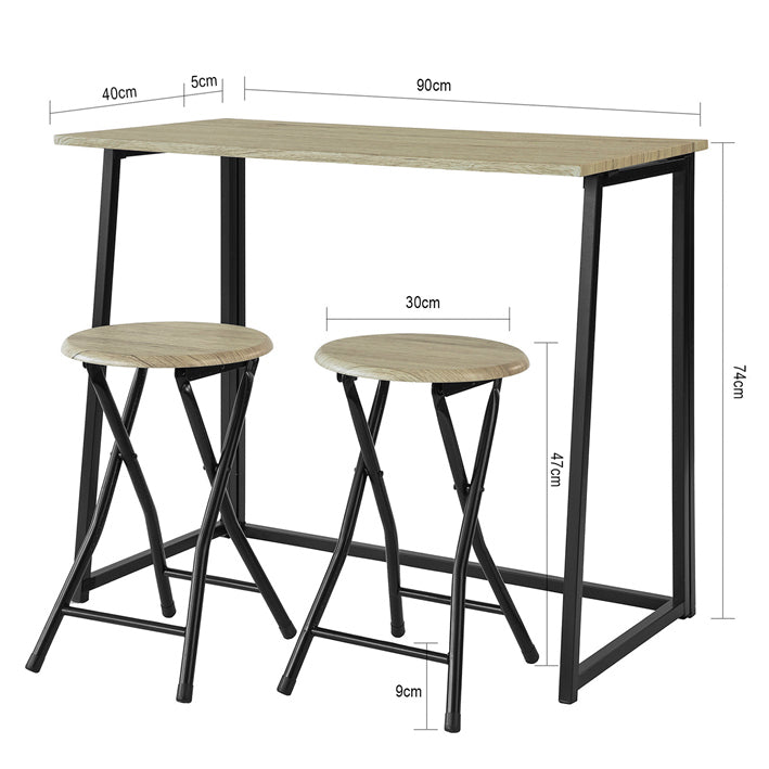 Sobuy SoBuy Esstisch mit 2 Hockern Klapptisch Küchentisch OGT18-N Weihnachtsangebot