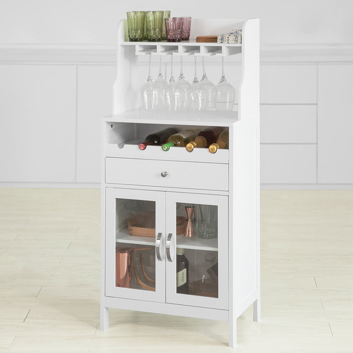 Sobuy SoBuy Küchenschrank Weinschrank Sideboard Weiß FSB24-W Valentinstagsangebot