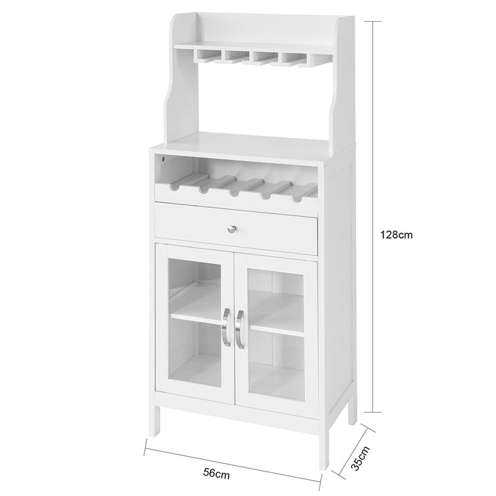 Sobuy SoBuy Küchenschrank Weinschrank Sideboard Weiß FSB24-W Valentinstagsangebot