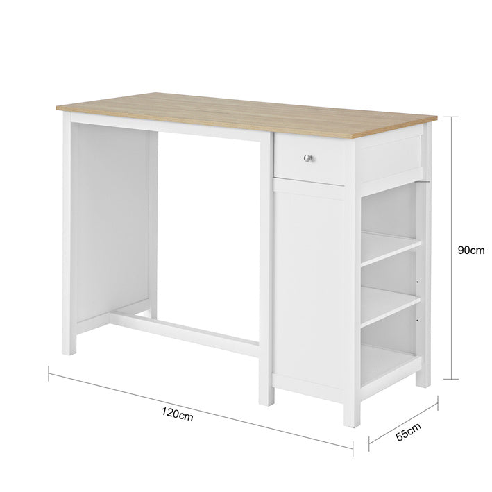 Sobuy SoBuy Bartisch Kücheninsel Küchentisch weiß-Natur FWT64-WN Neueste Mode