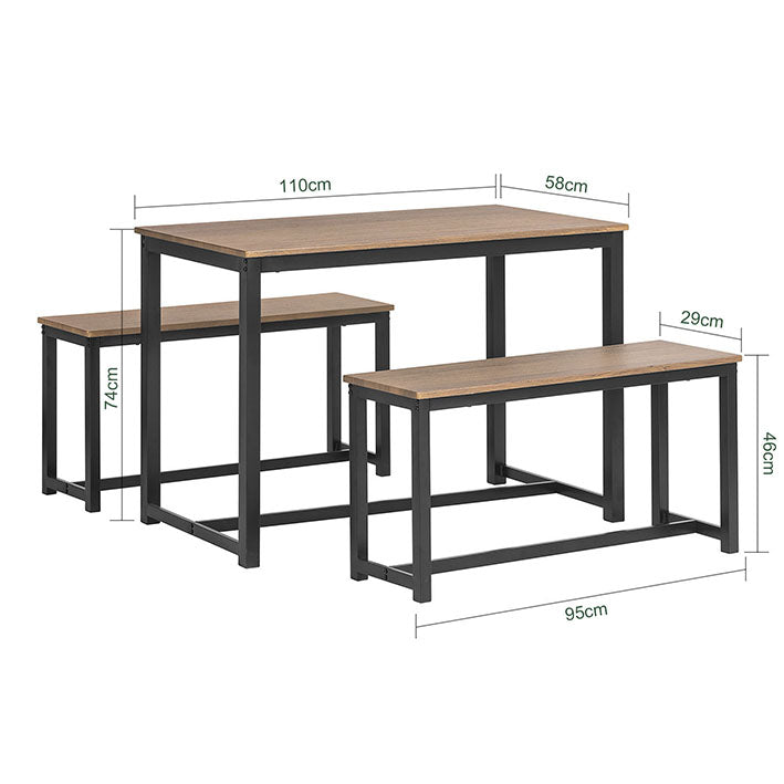 Sobuy SoBuy 3-teilig Essgruppe Sitzgruppe Küchentisch-Set OGT25-N Bestseller