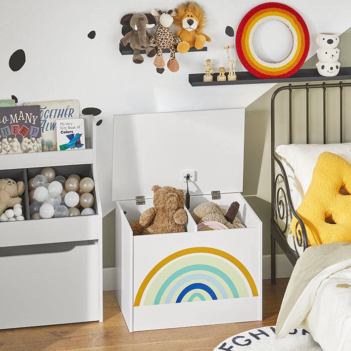 Sobuy SoBuy Spielzeugtruhe Spielzeugkiste Aufbewahrungsbox für Kinder KMB70-W Kauf eins, bekomm eins gratis