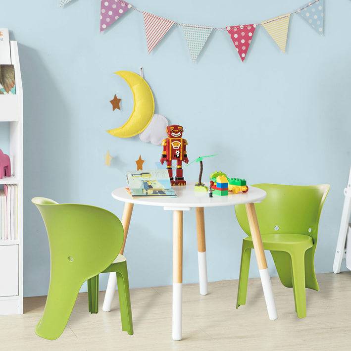 Sobuy SoBuy Kinderstuhl mit Lehne Stühlchen Sitzhöhe 32cm Elefant Grün KMB12-GRx2