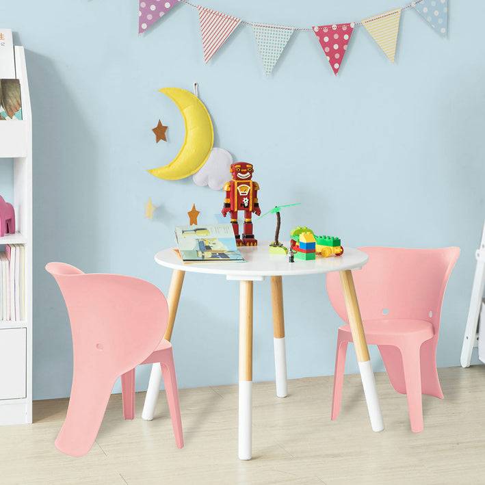 Sobuy SoBuy Kinderstuhl mit Lehne Stühlchen Sitzhöhe 32cm Elefant Pink KMB12-Px2