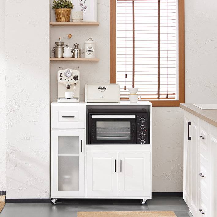 Sobuy SoBuy Küchenwagen Sideboard auf Rollen Küchenschrank| Rollwagen Weiß FSB78-W Sonderangebot der Fabrik