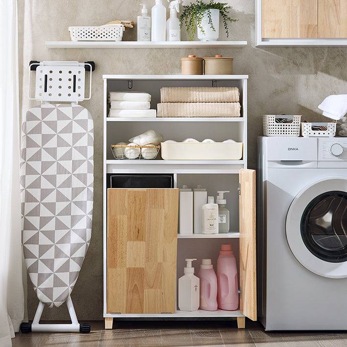 Sobuy SoBuy Wäscheschrank mit Wäschesack Badschrank Badregal Weiß-Natur BZR143-WN Rabatte dieses Monats
