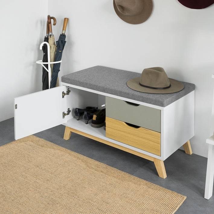 Sobuy SoBuy Schuhbank mit 2 Schubladen Sitzbank mit stauraum Garderobenbank FSR92-W Fabrikpreis