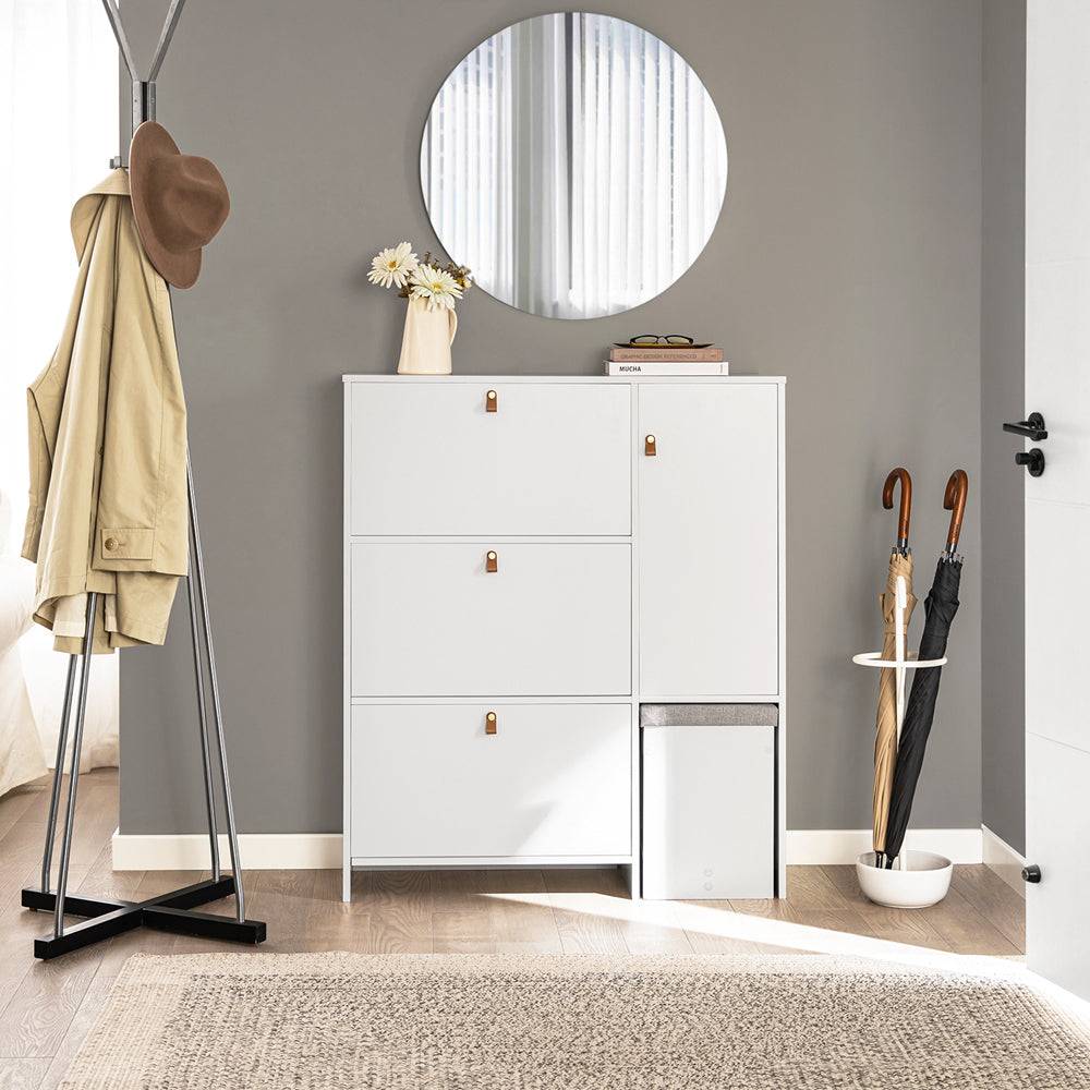 Sobuy SoBuy Schuhkipper Schuhschrank mit 3 Klappen Schuhkommode Weiß FSR107-W Günstig kaufen
