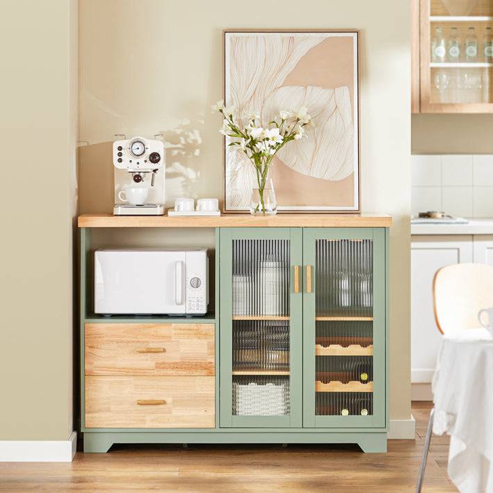 Sobuy SoBuy Sideboard mit 2 Glastüren Küchenschrank Kommode Flurschrank Grün FSB81-GR Muttertagsangebot