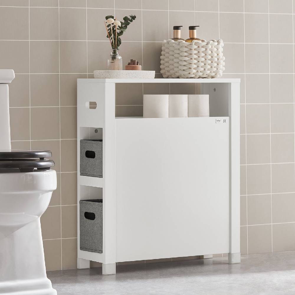 Sobuy SoBuy Nischenregal mit 2 Körben Küchenregal Badezimmerregal Weiß BZR83-W Top Angebot