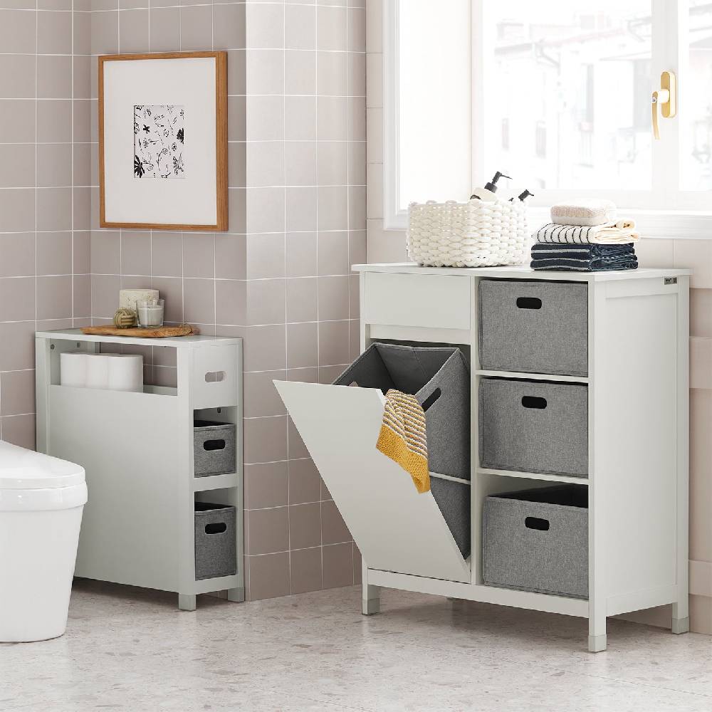 Sobuy SoBuy Nischenregal mit 2 Körben Küchenregal Badezimmerregal Weiß BZR83-W Top Angebot