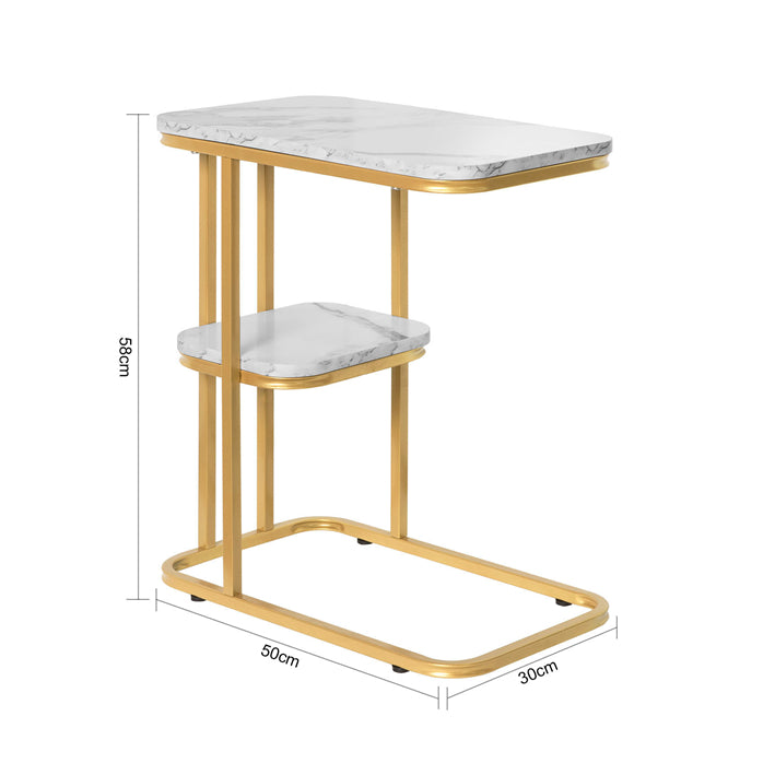 Sobuy SoBuy Beistelltisch Pflegetisch mit goldenem Metallgestell Couchtisch Sofa FBT110-G Kauf eins, bekomm eins gratis