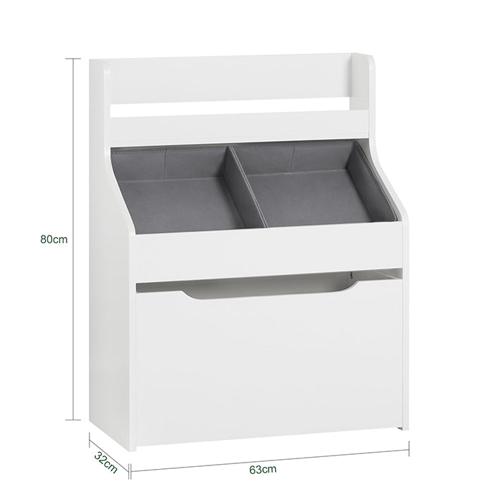 Sobuy SoBuy Kinderregal mit 2 Stoffboxen Bücherregal Spielzeugtruhe mit Rollen KMB71-W Letzter Tag